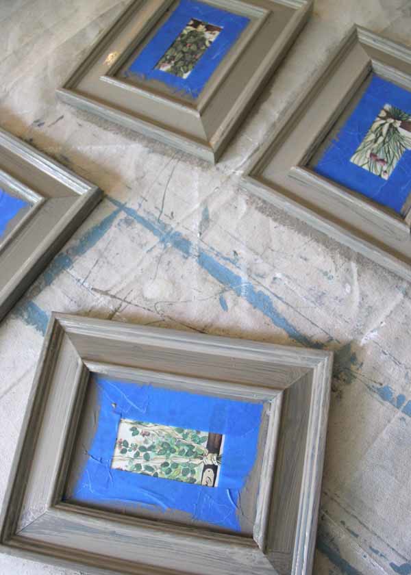 Chalk Painting Old Vintage Frames White & Creating a Neutral Gallery Wall -  Rain and Pine