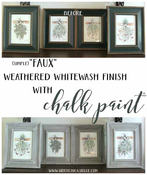 Chalk Painting Old Vintage Frames White & Creating a Neutral Gallery Wall -  Rain and Pine