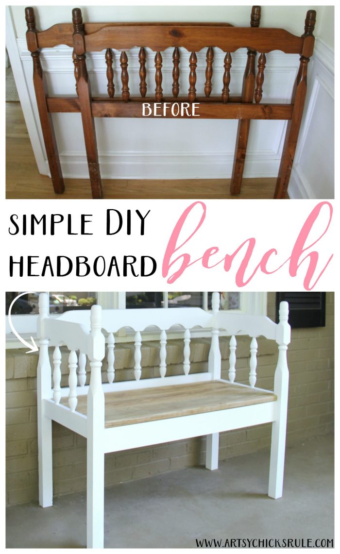 DIY Headboard Bench (super easy repurpose!) Artsy Chicks Rule®