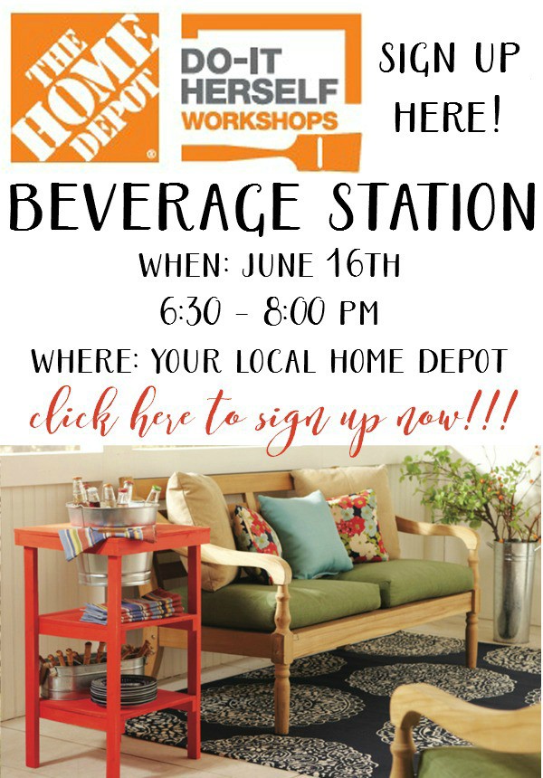 Home-Depot-DIH-Workshop-Beverage-Station - artsychicksrule.com