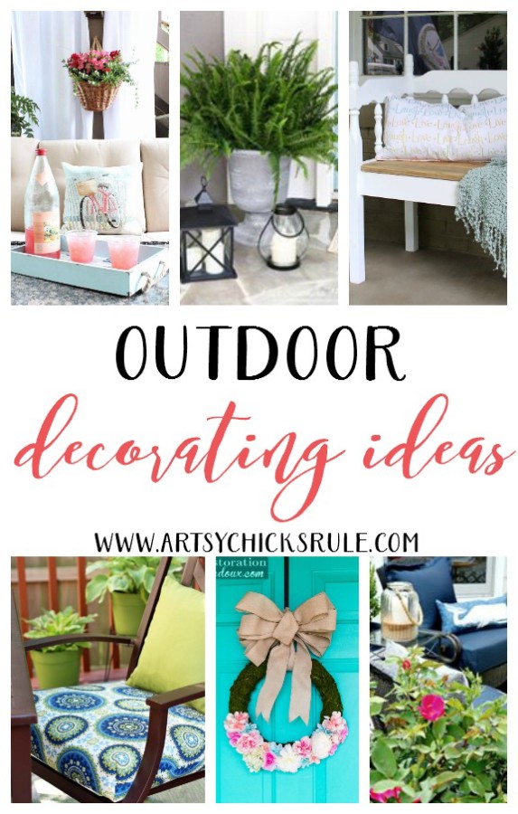 Outdoor Decorating Ideas - artsychicksrule.com #thriftyporchdecor