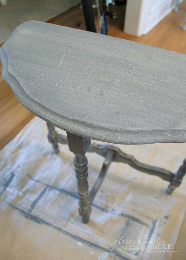 Thrifty Makeover with MMS Milk Paint - applied several coats - artsychicksrule #milkpaint #mmsmilkpaint