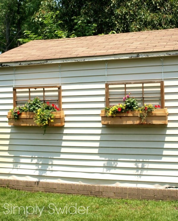 Garden planters hanging.