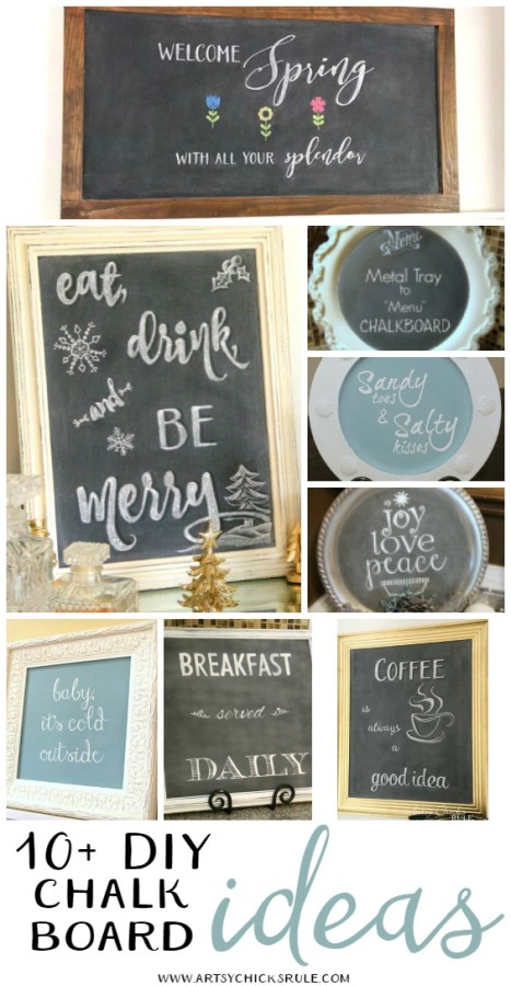 10+ DIY Chalkboard Ideas - artsychicksrule.com