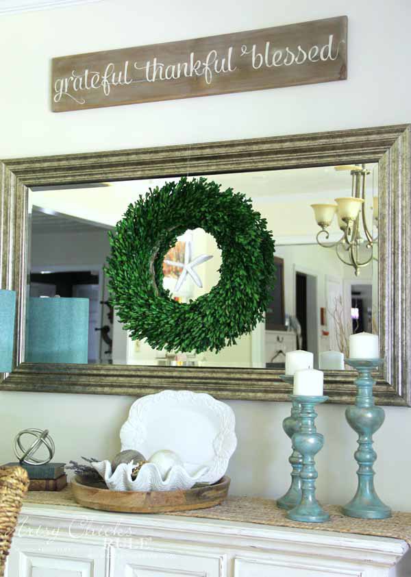 Dining Room DIY Wall Shelves - COASTAL DECOR - artsychicksrule.com #wallshelves