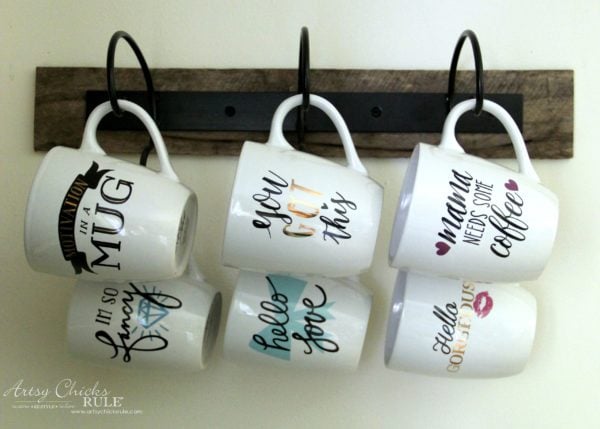 DIY Dining Room Wall Shelves - COFFEE MUG LOVE - artsychicksrule.com #wallshelves