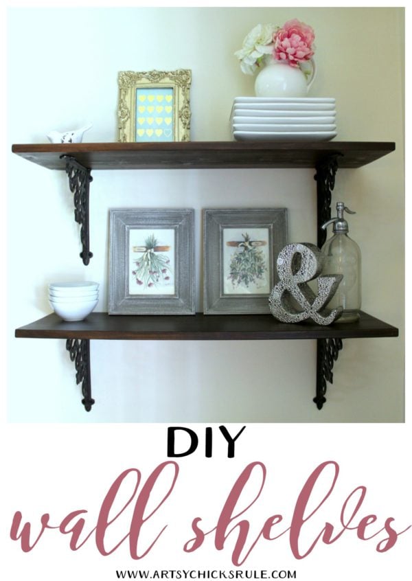 Dining Room DIY Wall Shelves - EASY DO IT YOURSELF - artsychicksrule.com #wallshelves