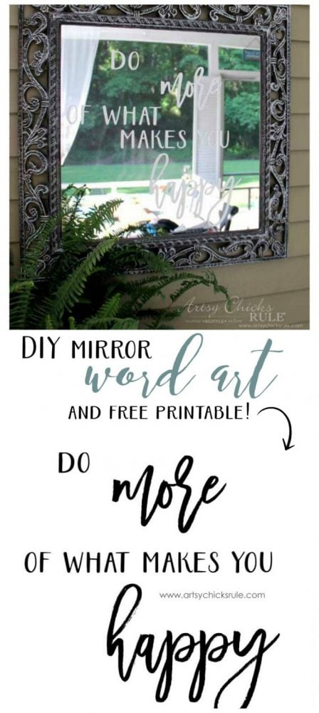 Mirror Word Art (and FREE Printable!) - SO EASY WITH SILHOUETTE CAMEO - artsychicksrule.com 