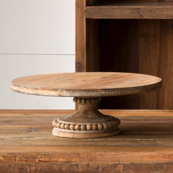 round-wood-pedestal-display - Antique Farmhouse