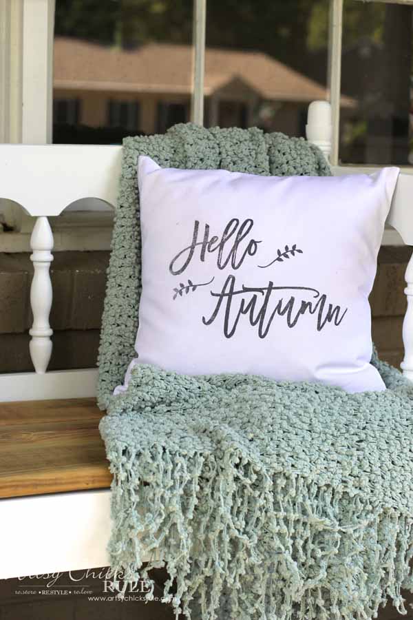 DIY Fall Pillows and Free Printables - Hello Autumn - artsychicksrule #freeprintables #fallpillow #fallsayings