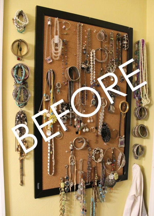 DIY Jewelry Organizer - BEFORE - artsychicksrule #jewelryorganizer #popularpins