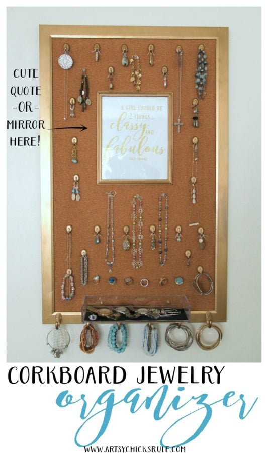 DIY Jewelry Organizer - EASY ORGANIZER - artsychicksrule #jewelryorganizer #popularpins