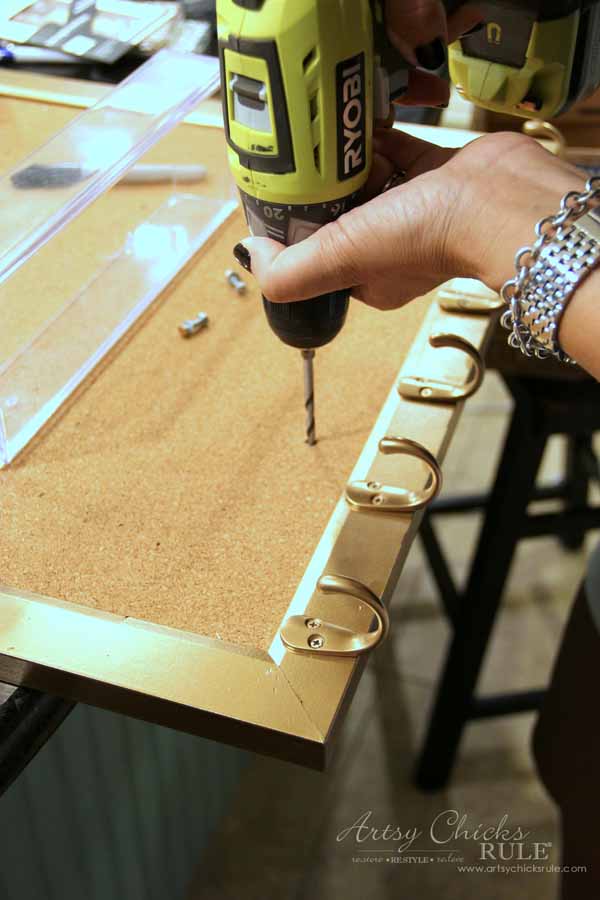 DIY Jewelry Organizer - drilling holes for cubby - artsychicksrule #jewelryorganizer #popularpins