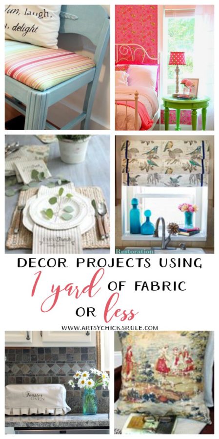 Decor Projects Using 1 Yard of Fabric Or Less - fabric inspired projects artsychicksrule #fabricprojects #popular pins