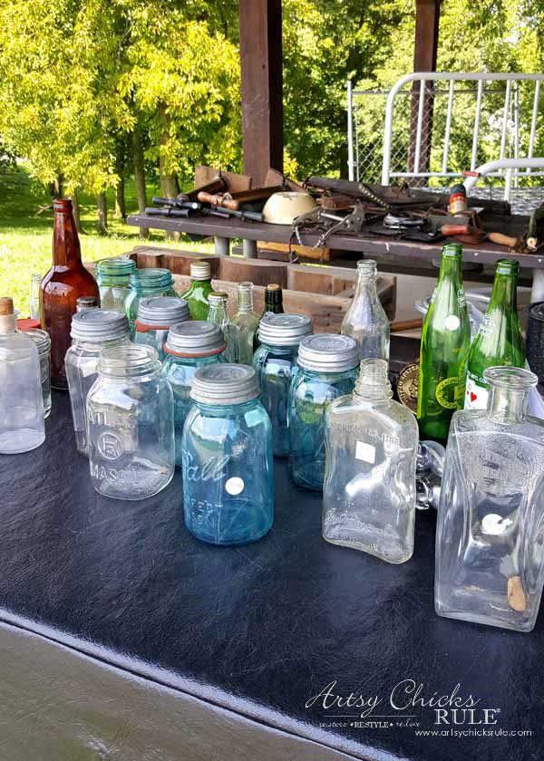 GMC & The World's Longest Yardsale - lots of mason jars - artsychicksrule #worldslongestyardsale #gmc