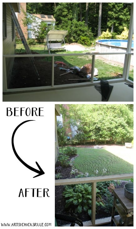 Screened Porch & Patio Makeover - bef and aft - artsychicksrule #popularpins #patiomakeover #porch