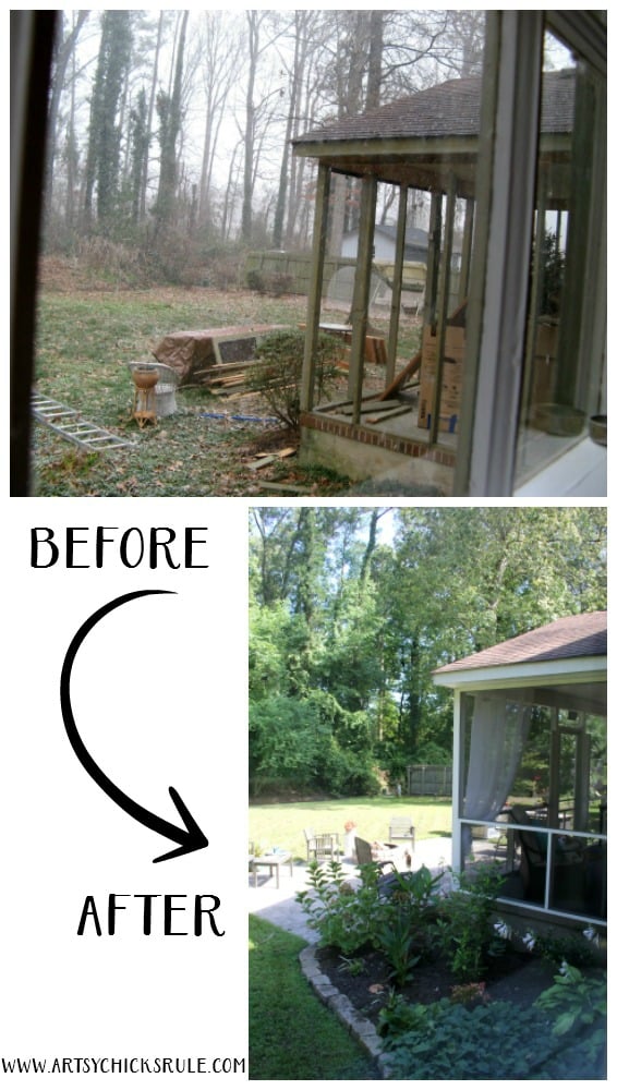 Screened Porch & Patio Makeover - what a difference - artsychicksrule #popularpins #patiomakeover #porch