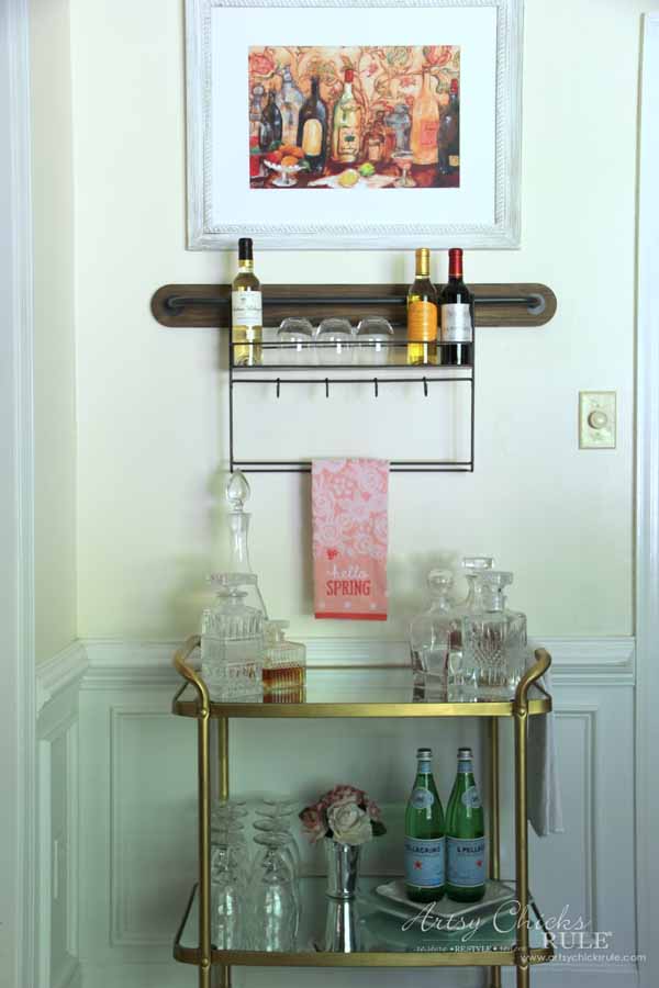 Wine Rack Decor - wine rack with bar cart - artsychicksrule #winerack #worldmarket