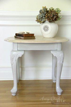 Coastal End Table Makeover (GF Chalk Style Paint) - Artsy Chicks Rule®