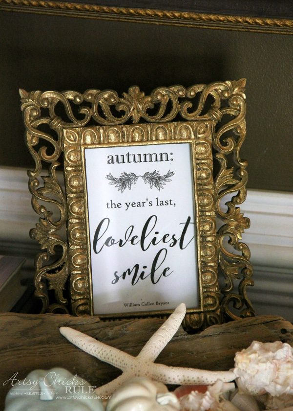 autumn fall quote in frame