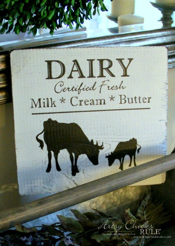 Farmhouse Style Dairy Sign artsychicksrule.com