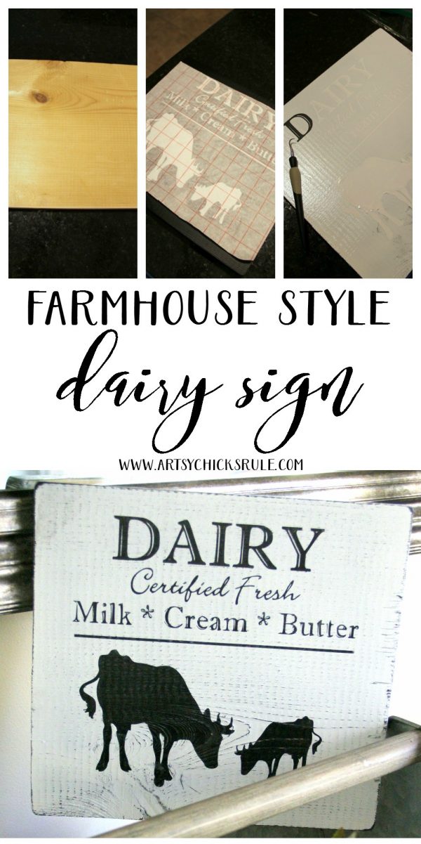 Love Farmhouse Style!! DIY Farmhouse Style Dairy Sign artsychicksrule.com #dairysign #farmhousesign #farmhousedecor #fixerupperstyle