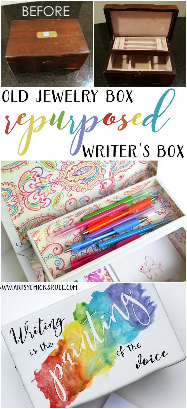 What a fun way to use an old jewelry box! Jewelry Box Repurposed artsychicksrule