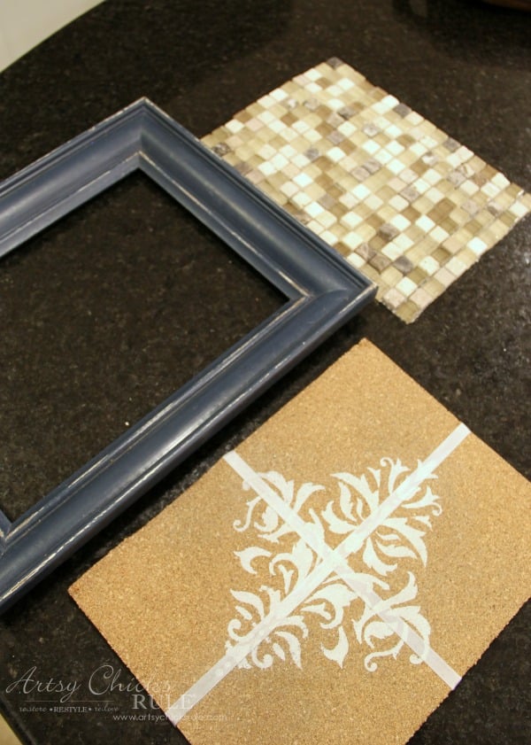 old-frame-turned-diy-tiled-tray-before-artsychicksrule-tiledtray