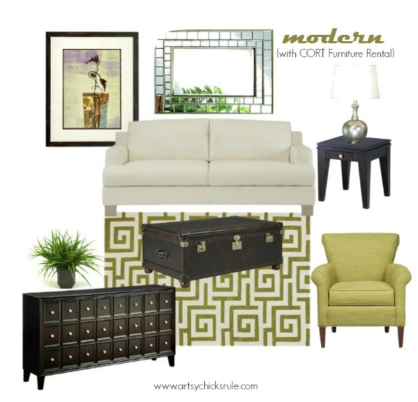 1 room, 3 ways with CORT Furniture Rental artsychicksrule.com #ad #CORTathome 