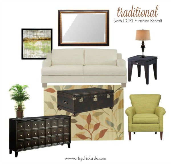 1 room, 3 ways with CORT Furniture Rental artsychicksrule.com #ad #CORTathome