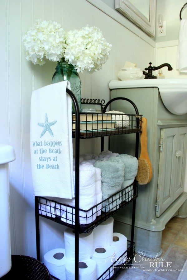 Coastal Farmhouse Bath Reveal - artsychicksrule.com