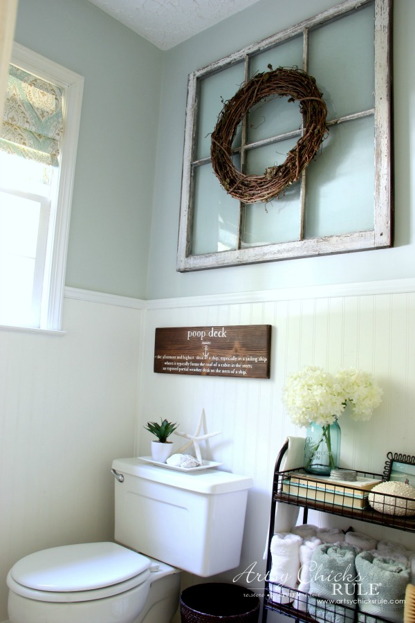 Coastal Farmhouse Bath Reveal - artsychicksrule.com