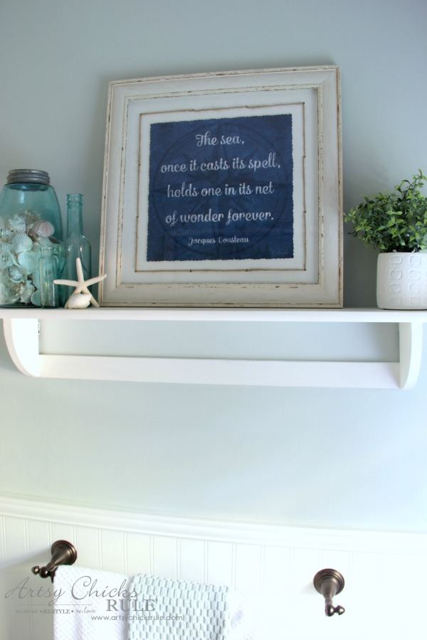 Coastal Farmhouse Bath Reveal - artsychicksrule.com