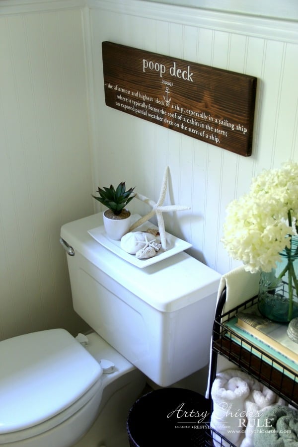 Coastal Farmhouse Bath Reveal - artsychicksrule.com