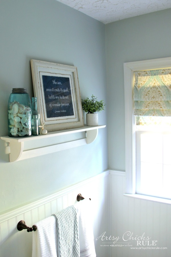 Coastal Farmhouse Bath Reveal - artsychicksrule.com