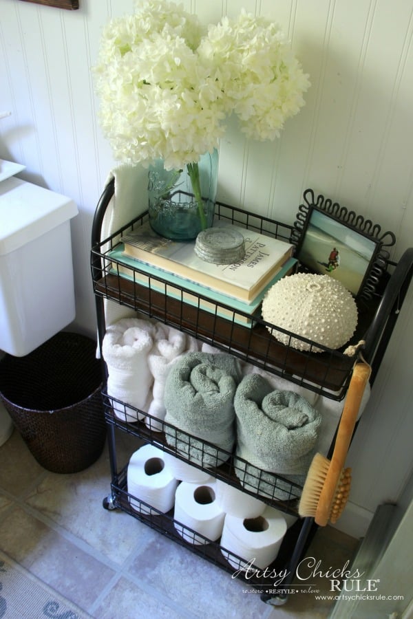 Coastal Farmhouse Bath Reveal - artsychicksrule.com