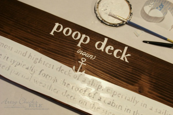 DIY Nautical Bathroom Sign - Poop Deck Sign - Silhouette Cameo - artsychicksrule.com