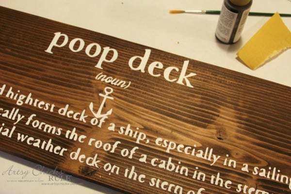 DIY Nautical Bathroom Sign - Poop Deck Sign - Silhouette Cameo - artsychicksrule.com