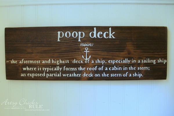 DIY Nautical Sign Poop Deck Sign artsychicksrule.com