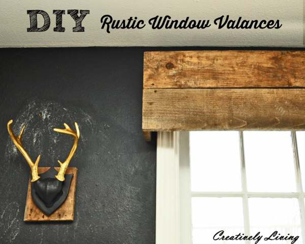 Wooden rustic valances.