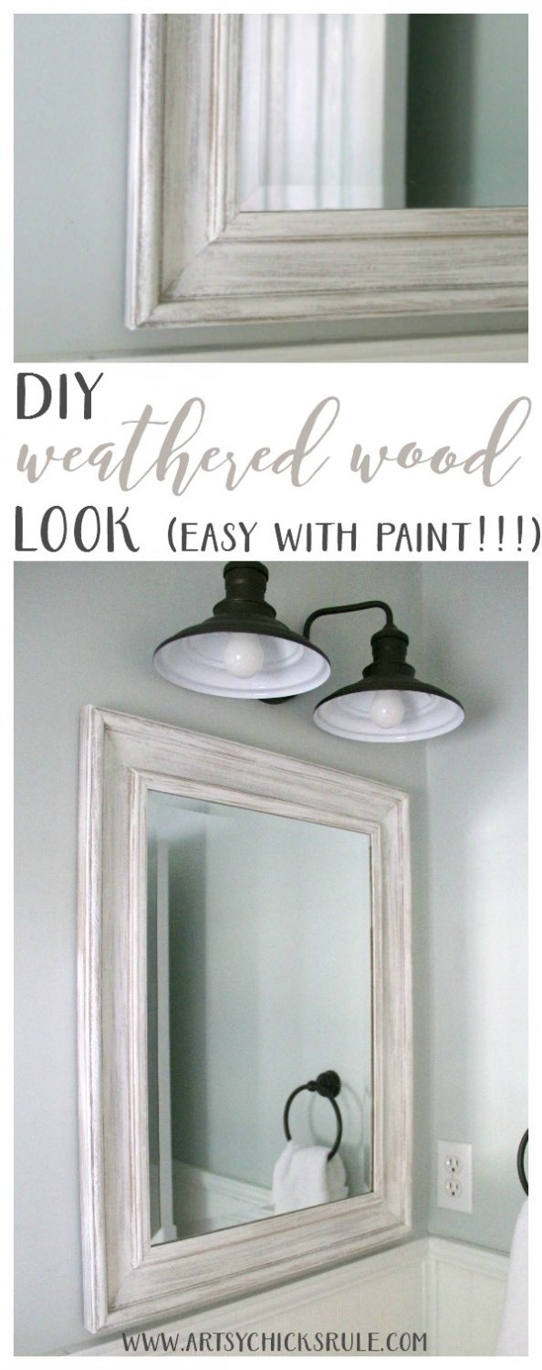 DIY Weathered Wood Look with Paint Artsy Chicks Rule®