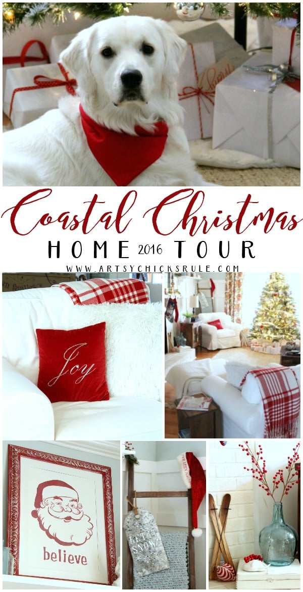 Lots of Budget Friendly Ideas!! Coastal Christmas Home Tour 2016 artsychicksrule.com