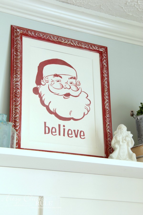 Santa Sign - DIY Believe Sign artsychicksrule.com #santasign 