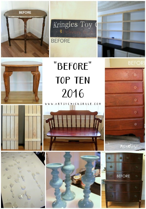 Hard to believe!! These are the "BEFORE" photos of my very TOP TEN Projects of 2016!! www.artsychicksrule.com