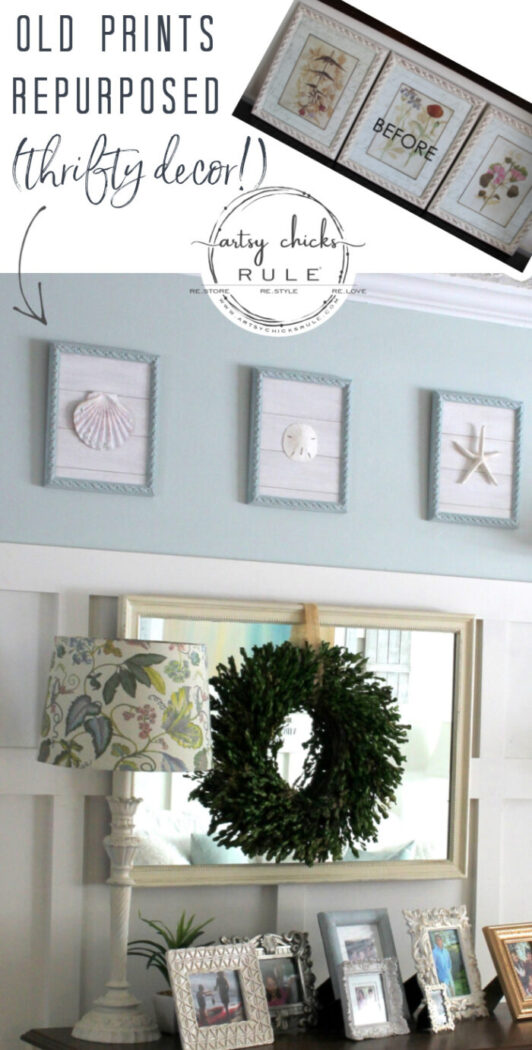 Old Prints Repurposed into Coastal Wall Art! So Easy! artsychicksrule.com