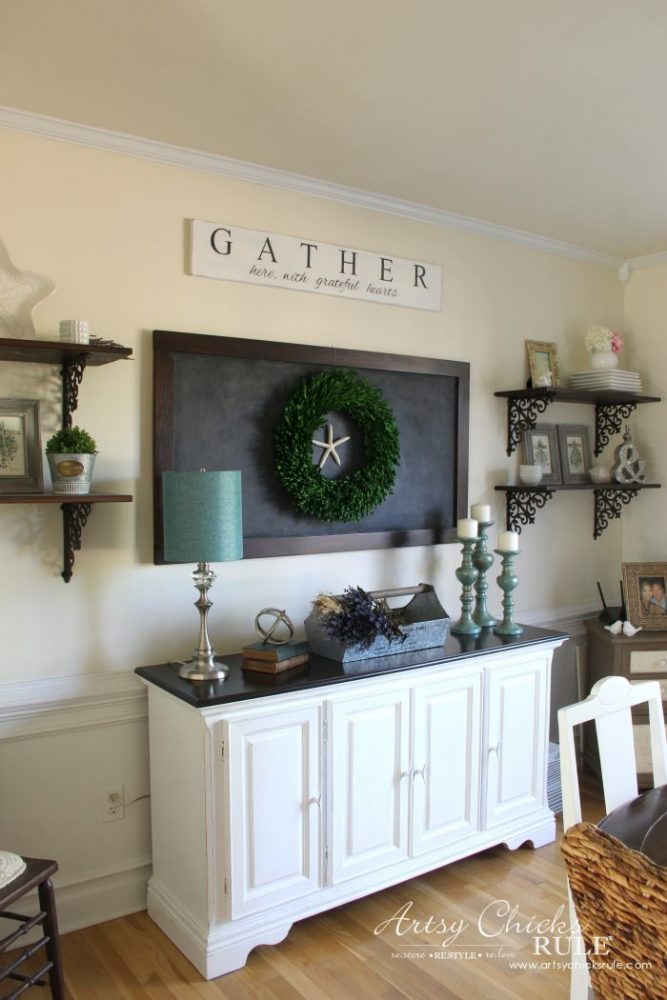 DIY Farmhouse Gather Sign PLUS a SIMPLE Transfer & Paint Method!! artsychicksrule.com