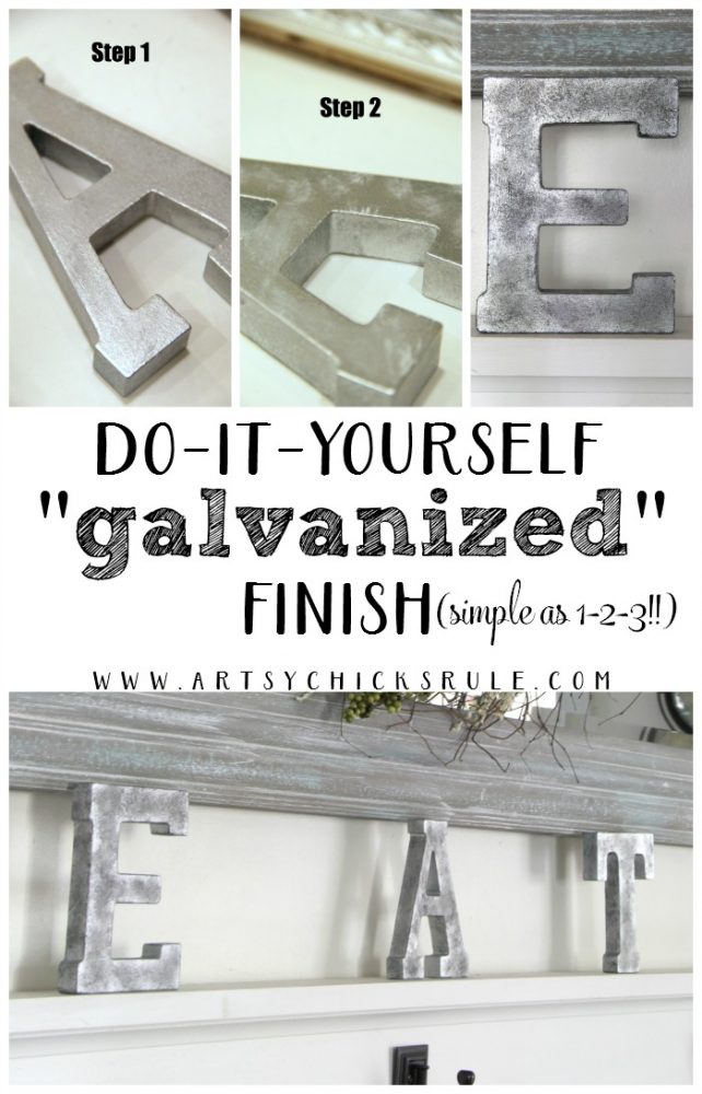 How to Create a DIY Galvanized Finish the EASY WAY! artsychicksrule.com #galvanized