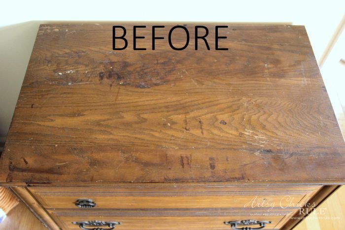 $20 ReStore Compass Rose Dresser Makeover!! artsychicksrule.com #compassrose #compassrosedresser #chalkpaintedfurniture