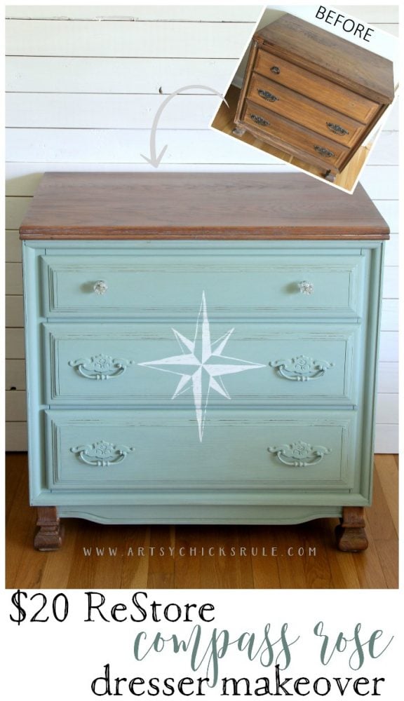 20 Restore Compass Rose Dresser Makeover Simple To Do Artsy