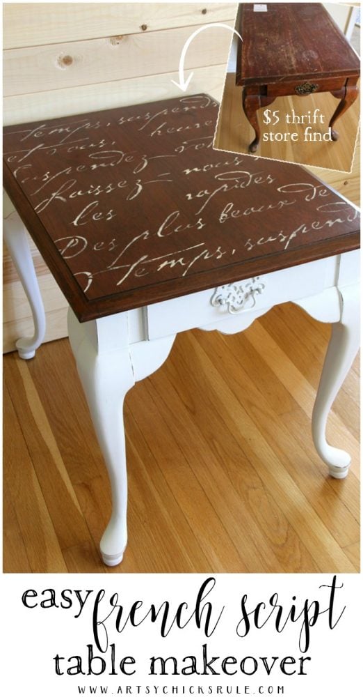 French Script Table artsychicksrule.com